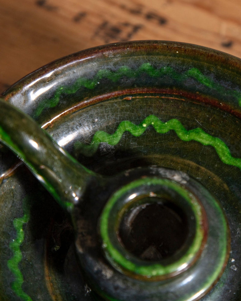 Low Green Studio Taper Holder w/ Handle - Lone Fox