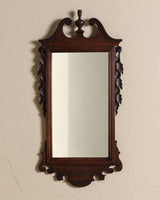 Mahogany Bombay Mirror w/ Carved Leafs, Mid 20th Century - Lone Fox