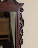 Mahogany Bombay Mirror w/ Carved Leafs, Mid 20th Century - Lone Fox