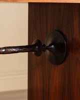 Mahogany Console Table w/ Iron Stretcher, Manner of Diego Giacometti, 1980's (2 Available) - Lone Fox