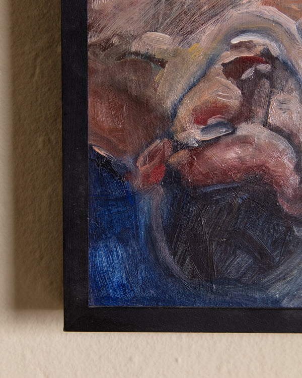 Male Portrait Oil Painting by Matthew Waddington, 1990's - Lone Fox