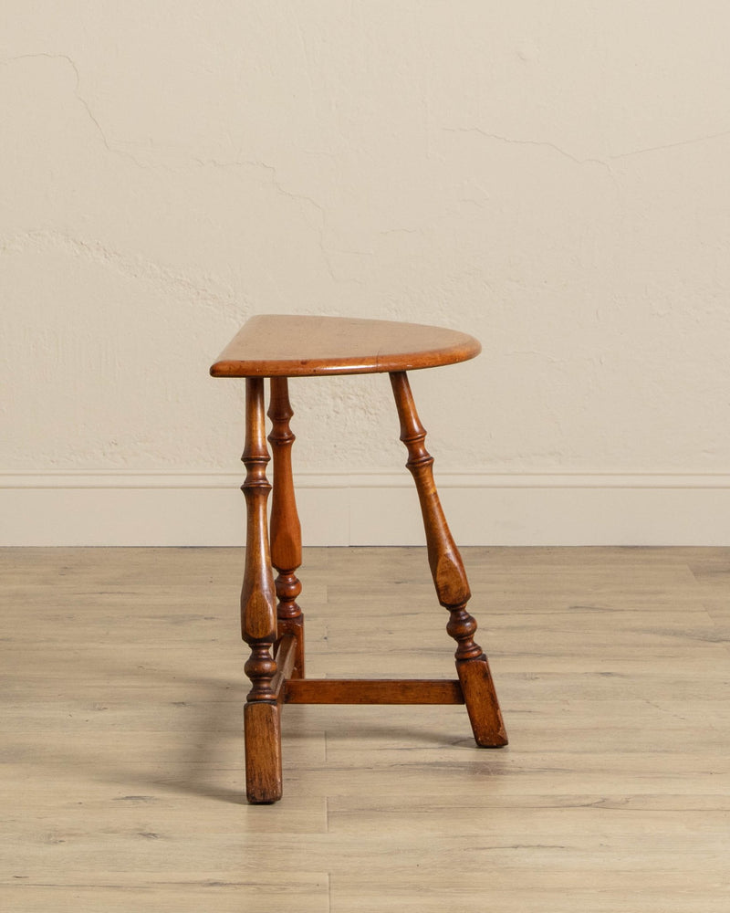 Maple Turned Leg Demilune Side Table - Lone Fox