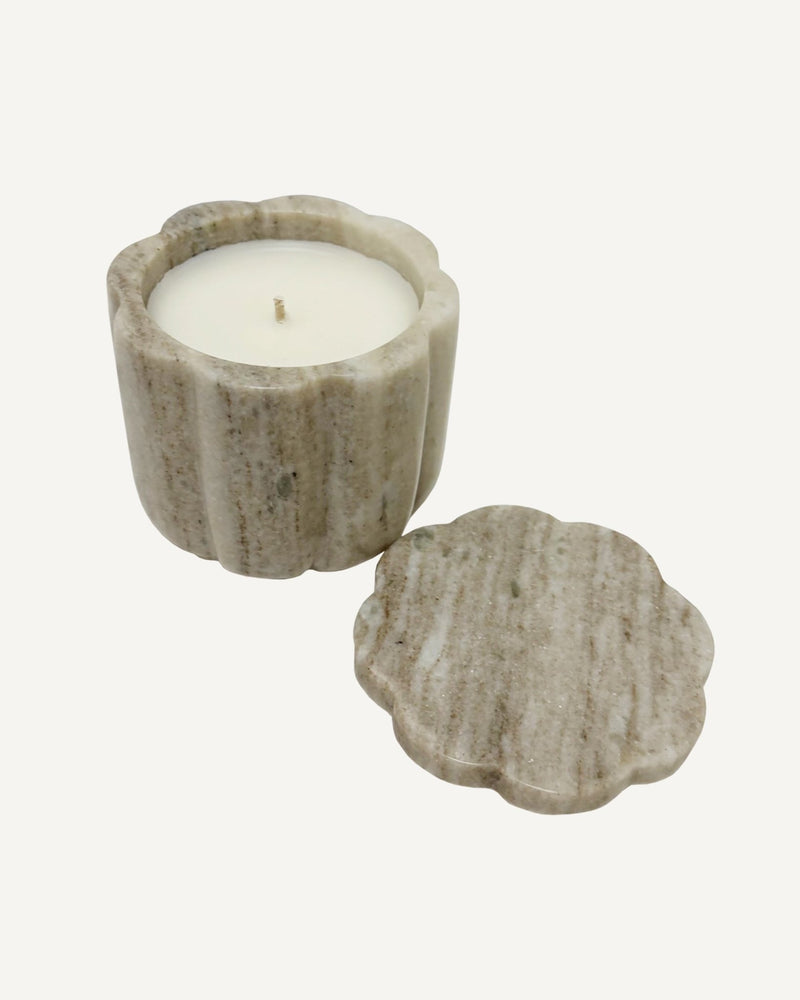 Marble Candle in White Musk & Bamboo - Lone Fox