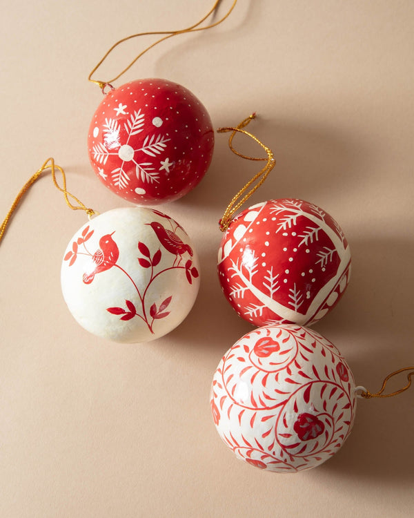 Margo Hand - Painted Paper Mache Ornaments - Lone Fox