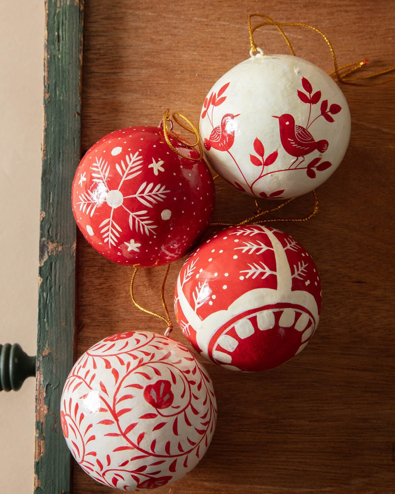 Margo Hand - Painted Paper Mache Ornaments - Lone Fox