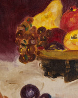 Maroon Fruit Bowl Still Life in Painted Frame - Lone Fox