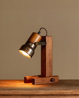 MCM Wood & Metal Desk Lamp, France, 1960's - Lone Fox