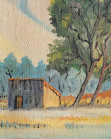 Mediterranean Coastal Landscape Oil Painting, 1950s - Lone Fox