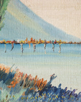 Mediterranean Coastal Landscape Oil Painting, 1950s - Lone Fox