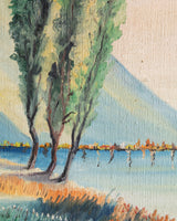 Mediterranean Coastal Landscape Oil Painting, 1950s - Lone Fox