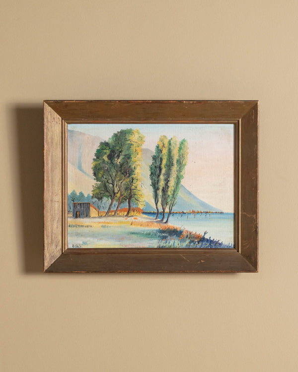 Mediterranean Coastal Landscape Oil Painting, 1950s - Lone Fox