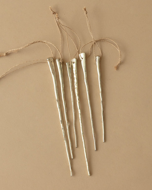 Mercury Glass Icicle Ornaments (Set of 6) - Lone Fox