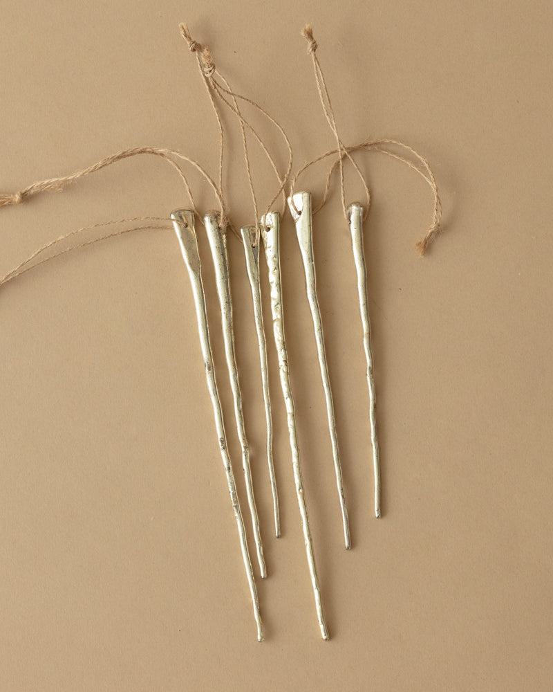 Mercury Glass Icicle Ornaments (Set of 6) - Lone Fox