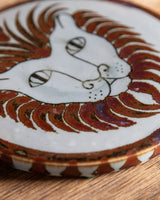 Mexican Pottery Hand-Painted Lion Trivet - Lone Fox