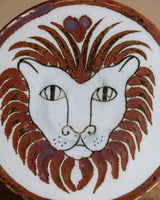 Mexican Pottery Hand-Painted Lion Trivet - Lone Fox