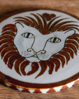 Mexican Pottery Hand-Painted Lion Trivet - Lone Fox