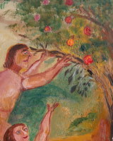 Mid - century Adam & Eve Oil Painting by Miller - Lone Fox