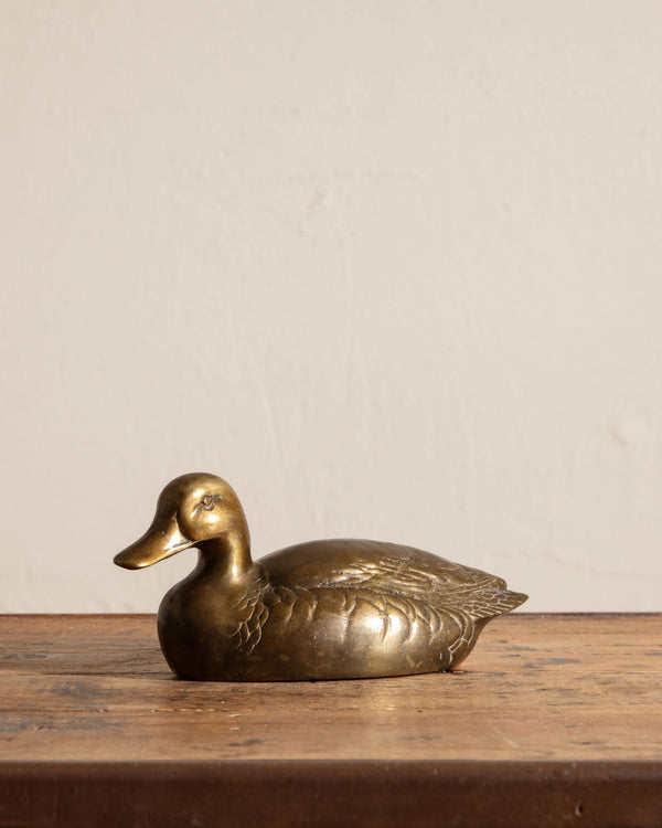 Mid Century Brass Duck Decoy - Lone Fox