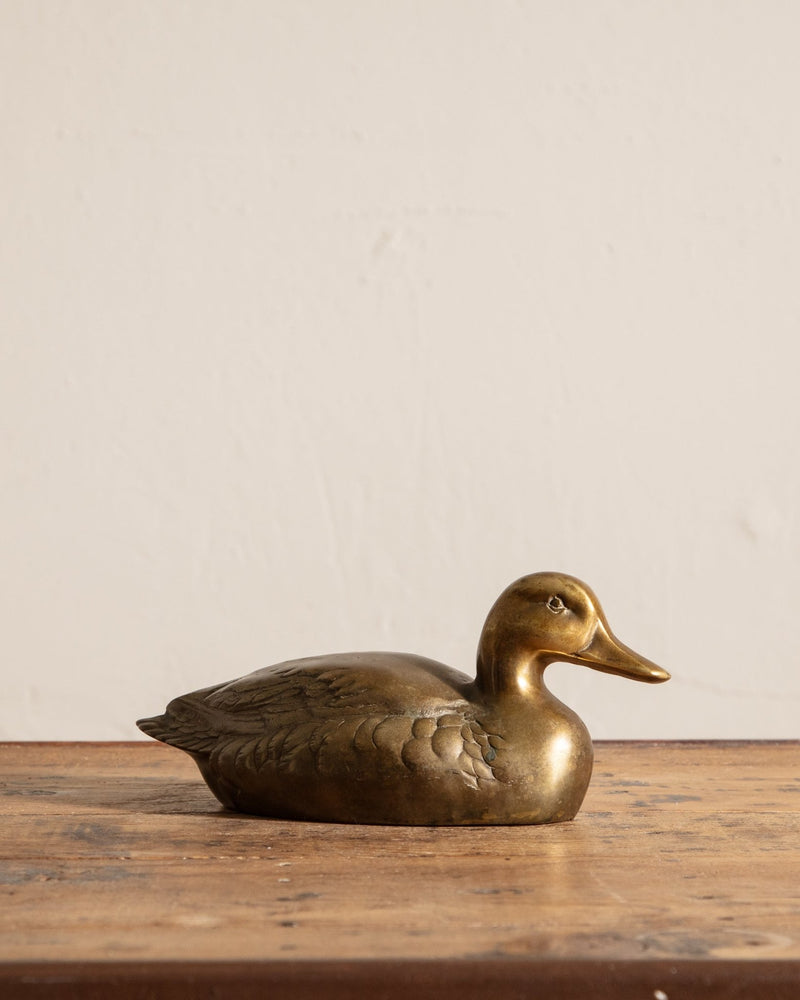 Mid Century Brass Duck Decoy - Lone Fox