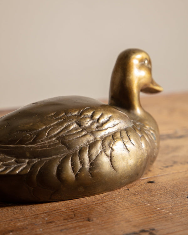 Mid Century Brass Duck Decoy - Lone Fox