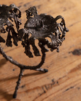 Mid Century Brutalist Torch Cut Candle Holder - Lone Fox