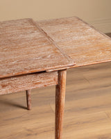 Mid-Century Cerused Oak Draw-Leaf Dining Table, France, 1950's - Lone Fox