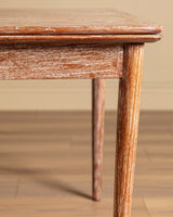Mid-Century Cerused Oak Draw-Leaf Dining Table, France, 1950's - Lone Fox