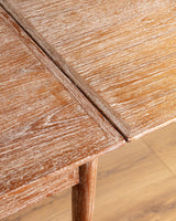 Mid-Century Cerused Oak Draw-Leaf Dining Table, France, 1950's - Lone Fox
