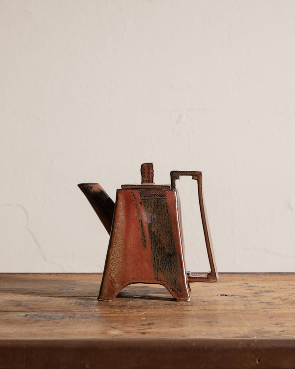 Mid Century Chinese Zisha Square Studio Teapot - Lone Fox