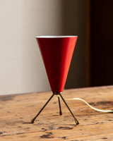 Mid Century Conical Red Tripod Lamp, Italy, 1950's - Lone Fox