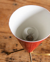Mid Century Conical Red Tripod Lamp, Italy, 1950's - Lone Fox