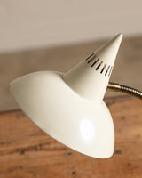Mid Century Cream Enamel Pointy Desk Lamp, Italy, 1950's - Lone Fox