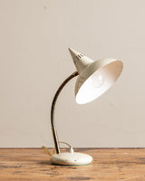 Mid Century Cream Enamel Pointy Desk Lamp, Italy, 1950's - Lone Fox