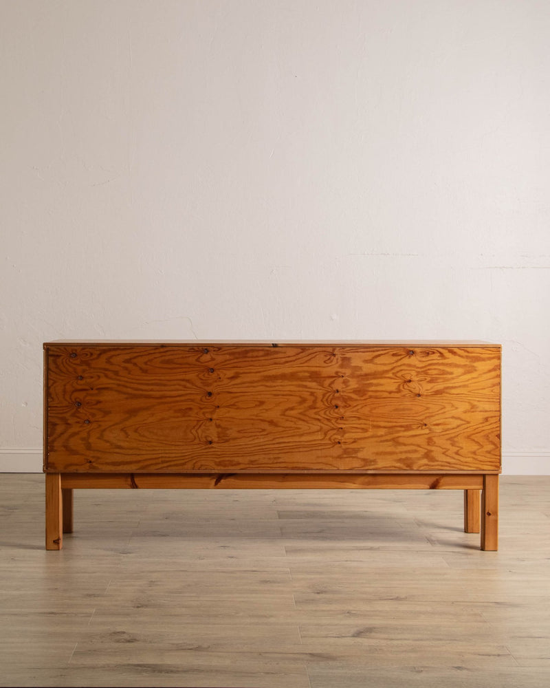 Mid Century Danish Pine Sliding Door Sideboard, 1970's - Lone Fox