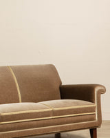 Mid Century Danish Sofa in Taupe Mohair w/ Braided Cording, 1960's - Lone Fox