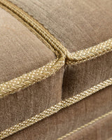 Mid Century Danish Sofa in Taupe Mohair w/ Braided Cording, 1960's - Lone Fox