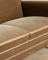Mid Century Danish Sofa in Taupe Mohair w/ Braided Cording, 1960's - Lone Fox
