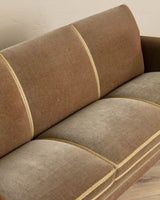 Mid Century Danish Sofa in Taupe Mohair w/ Braided Cording, 1960's - Lone Fox