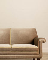 Mid Century Danish Sofa in Taupe Mohair w/ Braided Cording, 1960's - Lone Fox