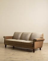 Mid Century Danish Sofa in Taupe Mohair w/ Braided Cording, 1960's - Lone Fox