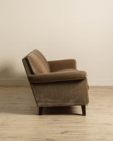 Mid Century Danish Sofa in Taupe Mohair w/ Braided Cording, 1960's - Lone Fox