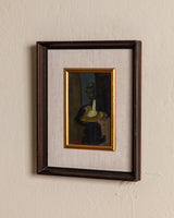 Mid Century Dark Abstract Figure Oil Painting - Lone Fox