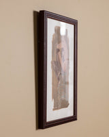 Mid - Century Female Figure Study in Carved Wood Frame, 1950's - Lone Fox