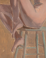 Mid - Century Female Figure Study in Carved Wood Frame, 1950's - Lone Fox