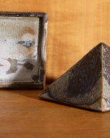 Mid Century Lidded Studio Pottery Pyramid Box - Lone Fox