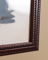 Mid - Century Male Figure Study in Carved Wood Frame, 1950's - Lone Fox