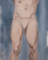 Mid - Century Male Figure Study in Carved Wood Frame, 1950's - Lone Fox