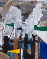 Mid - Century Modern Figurative Harbor Scene - Lone Fox