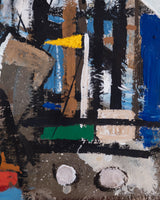 Mid - Century Modern Figurative Harbor Scene - Lone Fox