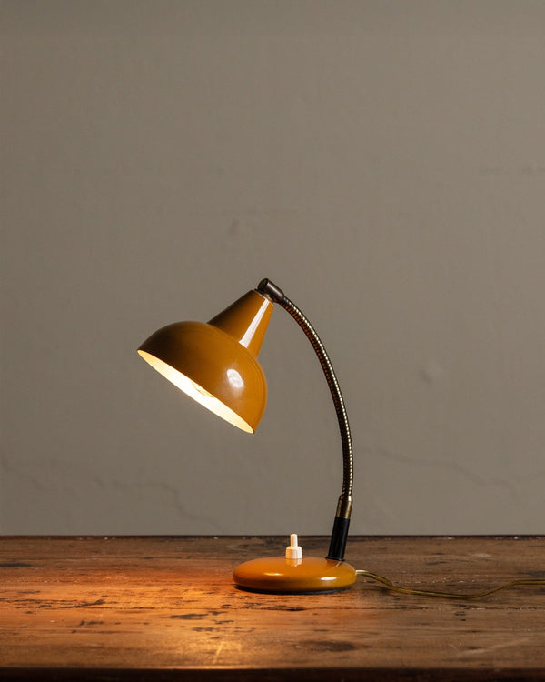 Mid Century Mustard Enamel Desk Lamp, Italy, 1950's - Lone Fox